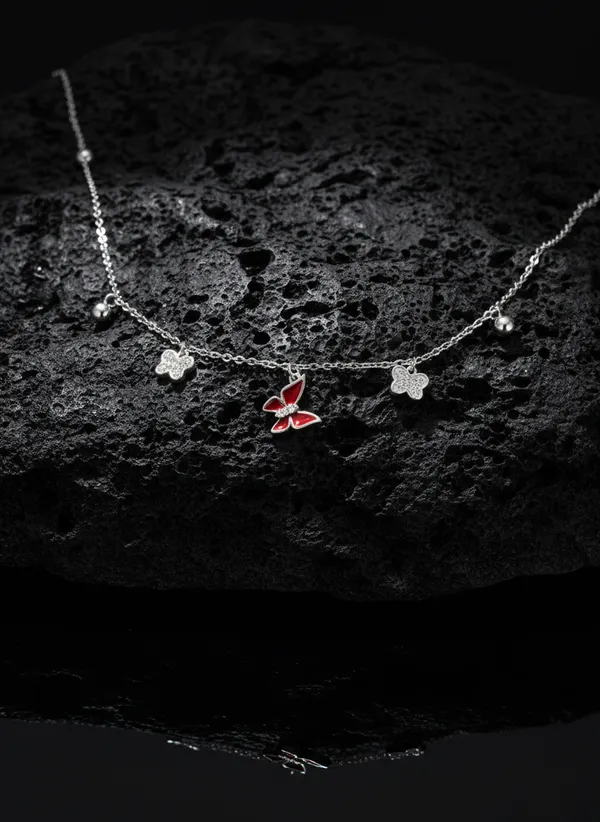 Red_Butterfly_Charm_Silver_Tone_Adjustable_Bracelet_For_Women_925_Sterling_Silver
